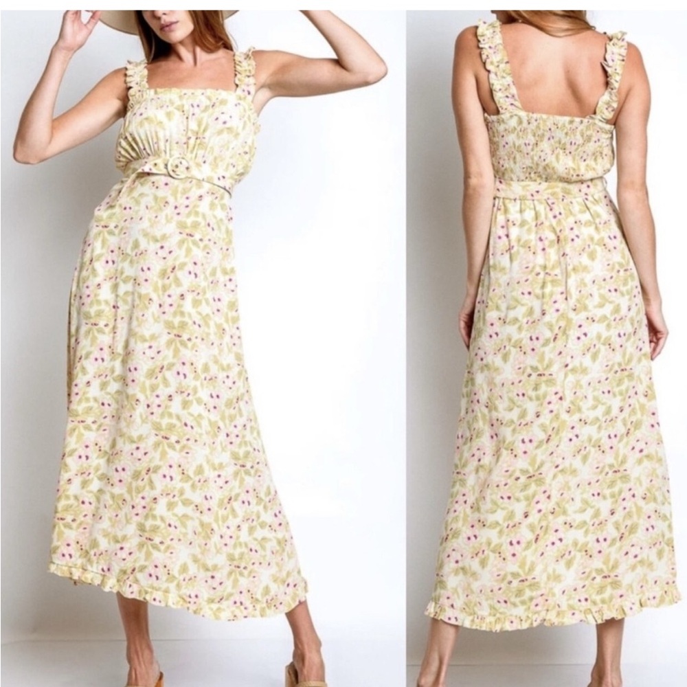 Faithfull the Brand Saint Tropaz Midi Dress in Adele Floral - Size XS